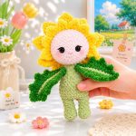 Baby Sunflower Crochet Pattern PDF, Amigurumi Flower Doll Pattern, Cute Sunflower Plushie Crochet, Digital Download - Image 5