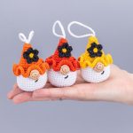 Crochet Pattern Amigurumi Gnome Keychain with Flower, Crochet Car Hanger, Easy Beginner Crochet Pattern PDF - Image 9