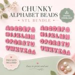 Chunky Alphabet Bead STL Bundle A-Z, 3D Printable Letter Beads for Keychains & Jewelry, Custom Name Charm STL Files, Digital Download - Image 2