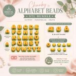 Chunky Alphabet Bead STL Bundle A-Z, 3D Printable Letter Beads for Keychains & Jewelry, Custom Name Charm STL Files, Digital Download