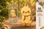 Hanging Stress Relief Toys Bundle SVG DXF | Cute Wooden Animal Ornaments Laser Cut Files | DIY Wood Craft Decor - Image 5