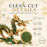 Dragon SVG Laser Cut File, Chinese Dragon Castle Dxf Eps CDR AI, Layered Display Template Digital Download - Image 3