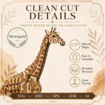 Giraffe SVG Laser Cut File, 3D Giraffe Puzzle Dxf Eps CDR AI, Layered Wood Animal Template Digital Download - Image 6