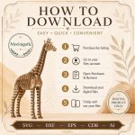 Giraffe SVG Laser Cut File, 3D Giraffe Puzzle Dxf Eps CDR AI, Layered Wood Animal Template Digital Download - Image 4