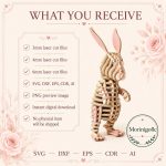 Bunny SVG Laser Cut File, 3D Rabbit Wood Puzzle Dxf Eps CDR AI, Layered Animal Template Digital Download - Image 3