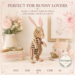 Bunny SVG Laser Cut File, 3D Rabbit Wood Puzzle Dxf Eps CDR AI, Layered Animal Template Digital Download - Image 2