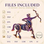 Sagittarius SVG Laser Cut File, 3D Centaur Archer Zodiac Wood Craft, Dxf Eps CDR AI Digital Download - Image 6