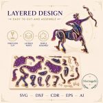 Sagittarius SVG Laser Cut File, 3D Centaur Archer Zodiac Wood Craft, Dxf Eps CDR AI Digital Download - Image 7