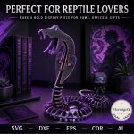 Cobra SVG Laser Cut File, 3D Snake Wood Puzzle Dxf Eps CDR AI, Layered Reptile Display Digital Download - Image 4
