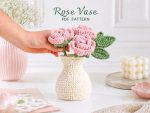 Crochet Rose Vase PDF Pattern | DIY Handmade Flower Vase Tutorial | Instant Digital Download | Beginner-Friendly Macrame Pattern