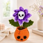 Skull Dahlia Crochet Pattern PDF – Cute Halloween Flower Pot DIY Craft Tutorial - Image 3