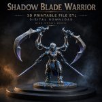 Shadow Blade Warrior STL File for 3D Printing, Fantasy Ninja Miniature, Mystic Assassin Figure, Digital Download