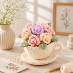 Rose Bloom Teacup Crochet Pattern | PDF Flower Cup DIY | Amigurumi Tea Cup Flowers | Handmade Craft Digital Download - Image 3