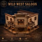 Wild West Saloon Model Laser Cut Files AI DXF SvG DwG | 3D DIY Wooden Western Town Building Kit | Digital Download