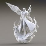 Legendary Dark Swordsman STL File for 3D Printing, Fantasy Warrior Miniature, Angelic Blade Master Figure, Digital Download - Image 2