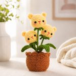 Bear Flower Pot Crochet Pattern PDF, Cute Amigurumi Bear Plant, Yellow Bear Flower Pot Pattern, Handmade Gift Decor - Image 3