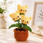 Bear Flower Pot Crochet Pattern PDF, Cute Amigurumi Bear Plant, Yellow Bear Flower Pot Pattern, Handmade Gift Decor - Image 4