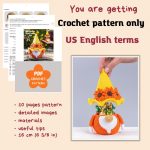 Crochet pattern sunflower gnome candy keeper, Flower gnome amigurumi pattern, Holiday crochet decor PDF - Image 2
