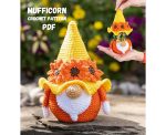 Crochet pattern sunflower gnome candy keeper, Flower gnome amigurumi pattern, Holiday crochet decor PDF