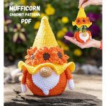 Crochet pattern sunflower gnome candy keeper, Flower gnome amigurumi pattern, Holiday crochet decor PDF