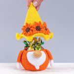 Crochet pattern sunflower gnome candy keeper, Flower gnome amigurumi pattern, Holiday crochet decor PDF - Image 7