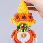 Crochet pattern sunflower gnome candy keeper, Flower gnome amigurumi pattern, Holiday crochet decor PDF - Image 9