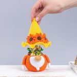Crochet pattern sunflower gnome candy keeper, Flower gnome amigurumi pattern, Holiday crochet decor PDF - Image 10