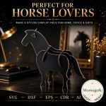 Horse SVG Laser Cut File, 3D Wooden Horse Display Dxf Eps CDR AI, Equestrian Wood Craft Digital Download - Image 5