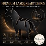 Horse SVG Laser Cut File, 3D Wooden Horse Display Dxf Eps CDR AI, Equestrian Wood Craft Digital Download - Image 4