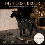 Horse SVG Laser Cut File, 3D Wooden Horse Display Dxf Eps CDR AI, Equestrian Wood Craft Digital Download - Image 6