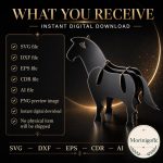 Horse SVG Laser Cut File, 3D Wooden Horse Display Dxf Eps CDR AI, Equestrian Wood Craft Digital Download - Image 2