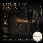 Horse SVG Laser Cut File, 3D Wooden Horse Display Dxf Eps CDR AI, Equestrian Wood Craft Digital Download - Image 7