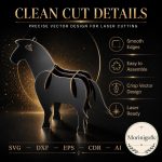 Horse SVG Laser Cut File, 3D Wooden Horse Display Dxf Eps CDR AI, Equestrian Wood Craft Digital Download - Image 8