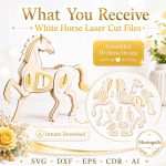 White Horse SVG Laser Cut File, 3D Wooden Horse Display Dxf Eps CDR AI, Equestrian Decor Digital Download - Image 7