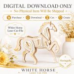 White Horse SVG Laser Cut File, 3D Wooden Horse Display Dxf Eps CDR AI, Equestrian Decor Digital Download - Image 8