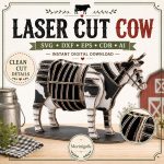 Cow SVG Laser Cut File, 3D Farmhouse Cow Decor Dxf Eps CDR AI, Barn Animal Template Digital Download - Image 2