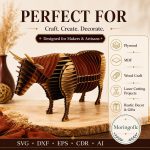 Bull SVG Laser Cut File, 3D Slot Together Bull Display Dxf Eps CDR AI, Western Ranch Decor Digital Download - Image 8