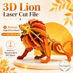 Lion SVG Laser Cut File, 3D Wooden Lion Display Dxf Eps AI CDR, Safari Animal Decor Digital Download