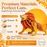 Lion SVG Laser Cut File, 3D Wooden Lion Display Dxf Eps AI CDR, Safari Animal Decor Digital Download - Image 3