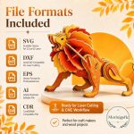 Lion SVG Laser Cut File, 3D Wooden Lion Display Dxf Eps AI CDR, Safari Animal Decor Digital Download - Image 4