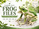 Frog SVG Laser Cut File, 3D Frog Garden Wood Craft Dxf Eps Cdr AI, MDF Plywood Digital Download