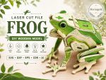 Frog SVG Laser Cut File, 3D Frog Garden Wood Craft Dxf Eps Cdr AI, MDF Plywood Digital Download - Image 2
