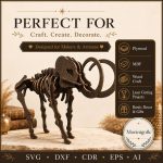 Mammoth SVG Laser Cut File, 3D Woolly Mammoth Puzzle Dxf Eps CDR AI, Prehistoric Wood Template Digital Download - Image 5
