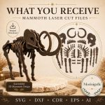 Mammoth SVG Laser Cut File, 3D Woolly Mammoth Puzzle Dxf Eps CDR AI, Prehistoric Wood Template Digital Download - Image 3