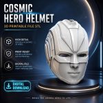 Cosmic Hero Helmet STL File for 3D Printing, Galactic Warrior Cosplay Mask, Superhero Inspired Costume Prop, Digital Download - Image 2