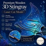 Stingray SVG Laser Cut File, 3D Manta Ray Wood Craft Dxf Eps AI CDR, Ocean Animal Digital Download