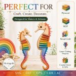 Seahorse SVG Laser Cut File, 3D Seahorse Wood Craft Dxf Eps CDR AI, Ocean Animal Decor Digital Download - Image 9
