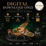 Bee SVG Laser Cut File, 3D Bee Wood Puzzle Dxf Eps CDR AI, Bumble Bee Insect Craft Digital Download - Image 4