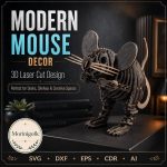 Mouse SVG Laser Cut File, 3D Slot Together Mouse Wood Craft Dxf Eps CDR AI, Small Animal Digital Download - Image 8