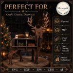Deer Shelf SVG Laser Cut File, 3D Deer Bookshelf Dxf Eps CDR AI, Woodland Storage Shelf Digital Download - Image 8
